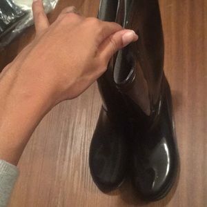 Black rain boots